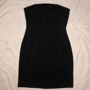 Strapless black dress